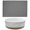 Frisco Silicone Food Mat, Gray, Large + Bones Non-skid Ceramic Dog Bowl -PetNest Shop 302516 MAIN. SY630 V1623063756