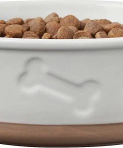 Frisco Silicone Food Mat, Gray, Large + Bones Non-skid Ceramic Dog Bowl -PetNest Shop 302516 PT6. SY630 V1623066141