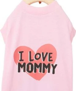 Frisco I Love Daddy + I Love Mommy Dog & Cat T-Shirt, Pink -PetNest Shop 302752 PT5. SY630 V1623084755