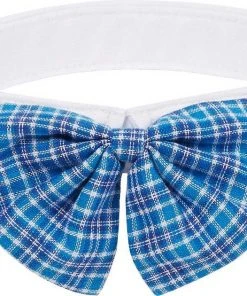 Frisco Plaid Dog & Cat Bow Tie, Orange & Blue + Blue -PetNest Shop 302770 PT5. SY630 V1623085354