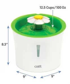 Catit||Frisco Catit Flower Plastic Fountain, 100-oz + Frisco Pet Toy & Bowl Cleaning Wipes -PetNest Shop 303288 PT2. SY630 V1623038844