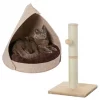 Frisco 21-in Sisal Scratching Post with Toy, Cream + Felt Removable Hood Cave Cat & Dog Covered Bed, Brown -PetNest Shop 303320 MAIN. SY630 V1623049357