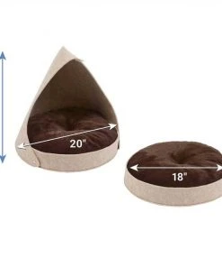 Frisco 21-in Sisal Scratching Post with Toy, Cream + Felt Removable Hood Cave Cat & Dog Covered Bed, Brown -PetNest Shop 303320 PT5. SY630 V1623041243