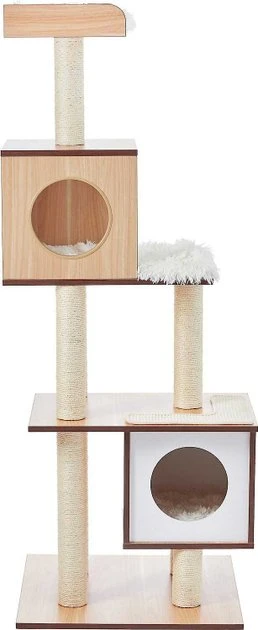 Frisco 62-in Modern Tree & Condo + Modern Tunnel Elevated Cat Bed 4 Frisco 62-in Modern Tree & Condo + Modern Tunnel Elevated Cat Bed - Image 2