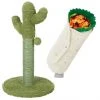 Frisco Cactus Cat Scratching Post, 22-in + Plush Squeaking Burrito Dog Toy -PetNest Shop 303376 MAIN. SY630 V1623061062