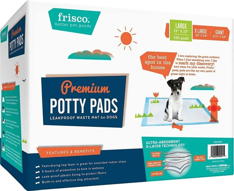 Frisco Dog Training & Potty Pads, 22 x 23-in, 150 count, Unscented + Multi-Surface Cleaning Citrus Scented Wipes 4 Frisco Dog Training & Potty Pads, 22 x 23-in, 150 count, Unscented + Multi-Surface Cleaning Citrus Scented Wipes - Image 2