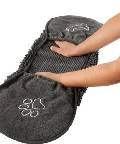 Frisco Microfiber Chenille Shammy Towel + Paw Print Mat, Gray, Large 14 Frisco Microfiber Chenille Shammy Towel + Paw Print Mat, Gray, Large -PetNest Shop 303468 PT3. SY630 V1623046351