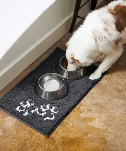 Frisco Microfiber Chenille Shammy Towel + Paw Print Mat, Gray, Large 19 Frisco Microfiber Chenille Shammy Towel + Paw Print Mat, Gray, Large -PetNest Shop 303468 PT8. SY630 V1623091063