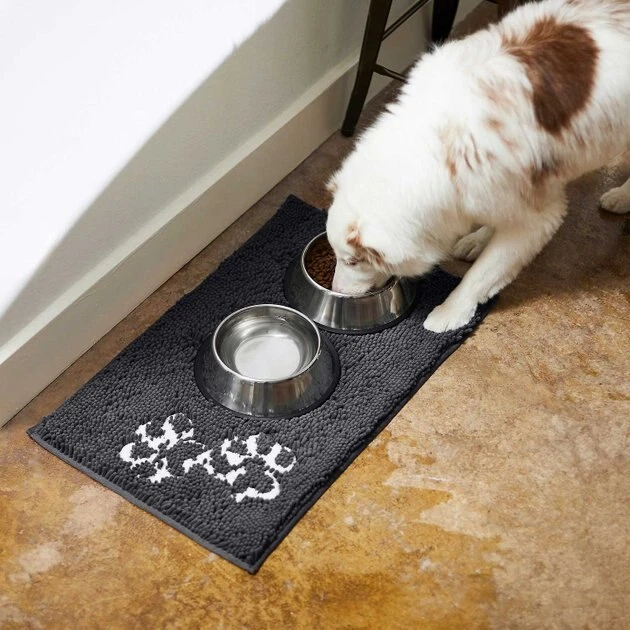 Frisco Microfiber Chenille Shammy Towel + Paw Print Mat, Gray, Large 11 Frisco Microfiber Chenille Shammy Towel + Paw Print Mat, Gray, Large - Image 9