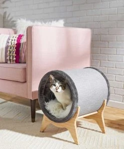 Frisco Modern Round + Tunnel Elevated Cat Bed 17 Frisco Modern Round + Tunnel Elevated Cat Bed -PetNest Shop 303470 PT7. SY630 V1623061662