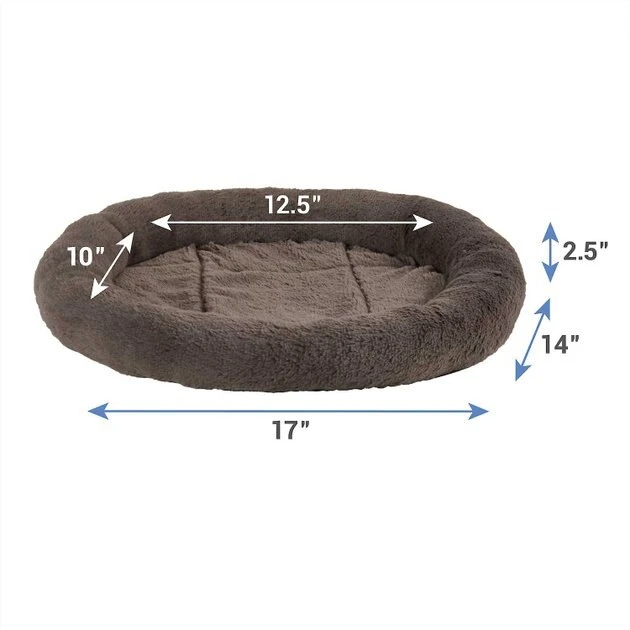 Frisco Self Warming Bolster Round Bed, Gray + 33-in Faux Fur Cat Tree & Condo, Gray 5 Frisco Self Warming Bolster Round Bed, Gray + 33-in Faux Fur Cat Tree & Condo, Gray - Image 3