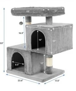 Frisco Self Warming Bolster Round Bed, Gray + 33-in Faux Fur Cat Tree & Condo, Gray 15 Frisco Self Warming Bolster Round Bed, Gray + 33-in Faux Fur Cat Tree & Condo, Gray -PetNest Shop 303574 PT5. SY630 V1623035543