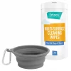 Frisco Silicone Collapsible Travel Bowl with Carabiner, Gray, 1.5 Cups + Pet Toy & Bowl Cleaning Wipes -PetNest Shop 303616 MAIN. SY630 V1623060759