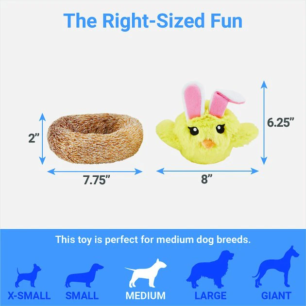 Frisco Easter Chick in Nest 2-in-1 Plush Squeaky Dog Toy 4 Frisco Easter Chick in Nest 2-in-1 Plush Squeaky Dog Toy - Image 2