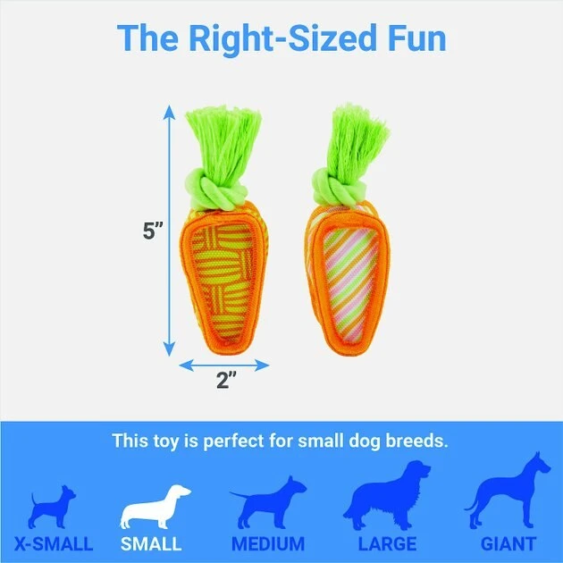 Frisco Easter Carrot Plush Squeaky Dog Toy, 2 pack 4 Frisco Easter Carrot Plush Squeaky Dog Toy, 2 pack - Image 2