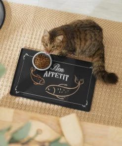 Frisco Silicone Fish Print Dog & Cat Food Mat, Black -PetNest Shop 311953 PT3. SY630 V1642542608
