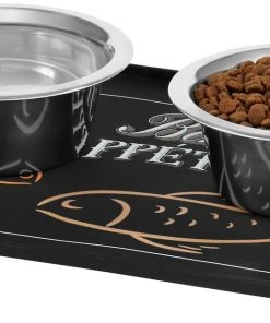 Frisco Silicone Fish Print Dog & Cat Food Mat, Black -PetNest Shop 311953 PT4. SY630 V1642542167