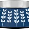 Frisco Leaf Design Stainless Steel Dog & Cat Bowl, Blue -PetNest Shop 311979 MAIN. SY630 V1642541968