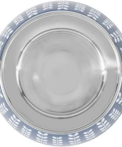 Frisco Leaf Design Stainless Steel Dog & Cat Bowl, Blue -PetNest Shop 311979 PT4. SY630 V1642542158
