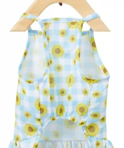 Frisco Sunflower Gingham Dog & Cat Dress -PetNest Shop 312120 PT4. SY630 V1644424205