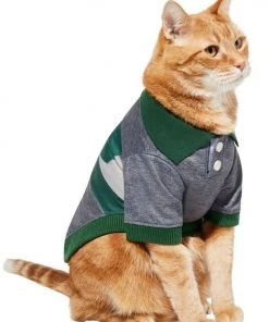 Frisco Green Striped Polo Dog & Cat Shirt -PetNest Shop 315091 PT2. SY630 V1646434051