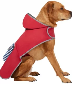 Frisco Red Reversible Packable Dog Raincoat
