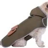 Frisco Olive Reversible Packable Dog Raincoat