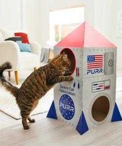 Frisco Spaceship Cardboard Cat House, 2-Story -PetNest Shop 317721 PT3. SY630 V1642099387