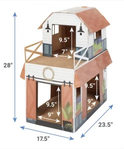 Frisco Farmhouse Cardboard Cat House, 2-Story -PetNest Shop 317733 PT1. SY630 V1642690927