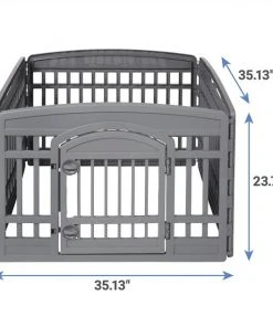 Frisco 4-Panel Plastic Exercise Playpen, Gray + Dog Training & Potty Pads, 22 x 23-in, 150 count, Unscented -PetNest Shop 318958 PT2. SY630 V1630363890