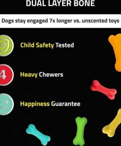 Frisco||Playology Frisco Fetch Squeaking Colorful Tennis Ball, 3-Pack + Playology All Natural Dual Layer Bone Dog Toy, Large, Peanut Butter Scented -PetNest Shop 319022 PT7. SY630 V1630551392