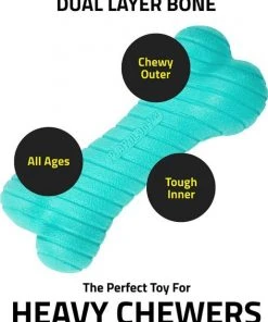 Frisco||Playology Frisco Fetch Squeaking Colorful Tennis Ball, 3-Pack + Playology All Natural Dual Layer Bone Dog Toy, Large, Peanut Butter Scented -PetNest Shop 319022 PT8. SY630 V1630558883