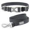 Frisco Outdoor Heathered Nylon Collar, Midnight Black, LG, Neck: 18 -26-in, Width: 1-in + Dog Leash, Midnight Black, LG - Length: 6-ft, Width: 1-in -PetNest Shop 319124 MAIN. SY630 V1631139389