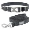 Frisco Outdoor Heathered Nylon Collar, Midnight Black, MD - Neck: 14-20-in, Width: 3/4-in + Dog Leash, Midnight Black, MD - Length: 6-ft, Width: 3/4-in -PetNest Shop 319126 MAIN. SY630 V1631138799