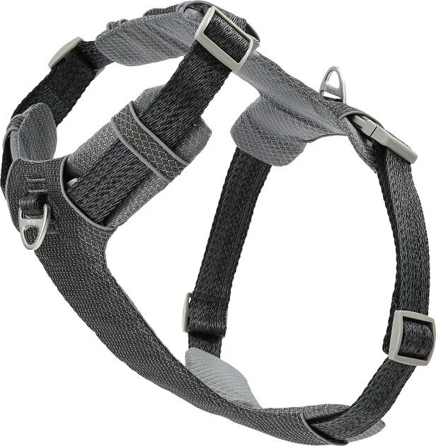 Frisco Outdoor Lightweight Ripstop Nylon Harness, Storm Gray, Large, Neck: 18 to 28-in, Girth 24 to 34-in + Heathered Dog Leash, Midnight Black, LG - Length: 6-ft, Width: 1-in 6 Frisco Outdoor Lightweight Ripstop Nylon Harness, Storm Gray, Large, Neck: 18 to 28-in, Girth 24 to 34-in + Heathered Dog Leash, Midnight Black, LG - Length: 6-ft, Width: 1-in - Image 4