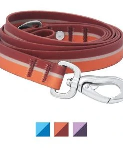 Frisco Outdoor Two Toned Waterproof Stink Proof PVC Leash, Sunset Orange, Medium - Length: 6-ft, Width: 3/4-in + Dog Harness, Flamepoint Orange, Medium, Neck: 16 to 22-in, Girth: 19 to 29-in -PetNest Shop 319448 PT1. SY630 V1631144468