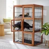 Frisco Collapsible Wood & Wire Cat Cage Playpen, 3 Level