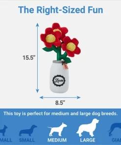 Frisco Mother's Day Mason Jar Flower Blooms Plush Squeaky Dog Toy -PetNest Shop 327039 PT1. SY630 V1647618082