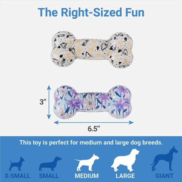 Frisco Mother's Day TPR Bone Squeaky Dog Toy, 2 count 4 Frisco Mother's Day TPR Bone Squeaky Dog Toy, 2 count - Image 2