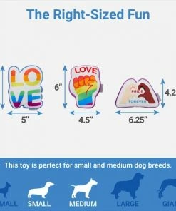 Frisco Pride Symbols Plush Squeaky Dog Toy, 3 count -PetNest Shop 331630 PT1. SY630 V1649784984