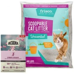 ACANA||Frisco ACANA First Feast Kitten Dry Cat Food + Frisco Multi-Cat Unscented Clumping Clay Litter