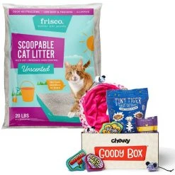 Goody Box||Frisco Goody Box Retro Toys & Treats + Frisco Multi-Cat Unscented Clumping Clay Cat Litter